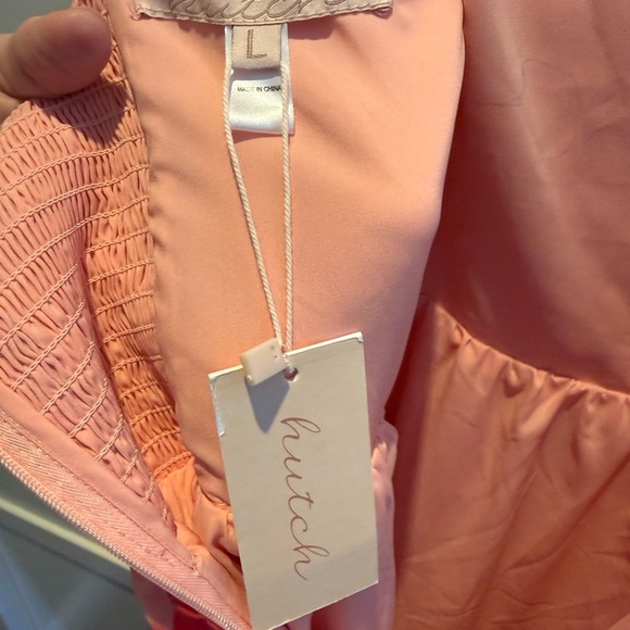 NWT Hutch Bethy Pink Floral Tiered Maxi Dress - Spaghetti Strap Size L - Picture 4 of 4